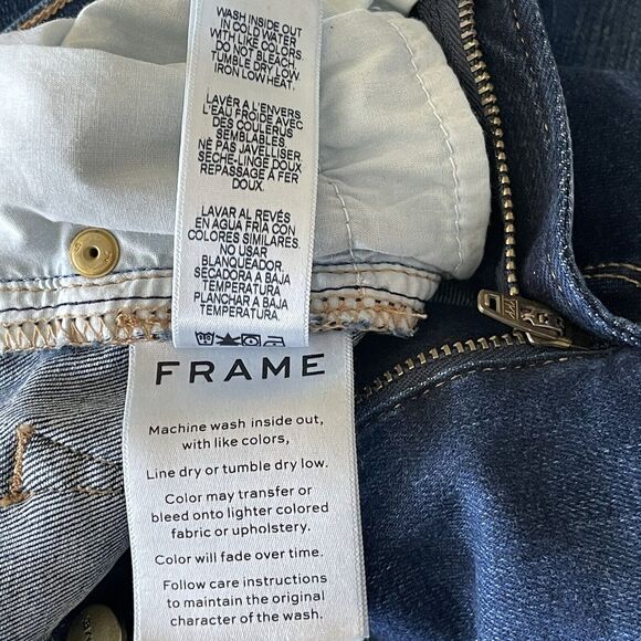 FRAME SZ 27 Jeans Le Skinny de Jeanne Mid-Rise Stretch 5-Pocket Snap Hems Martha - Picture 11 of 11